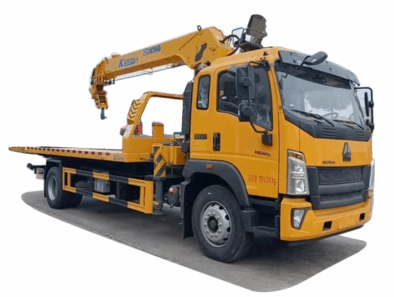 HOWO  4*2 Clearance truck with crane heavy machine