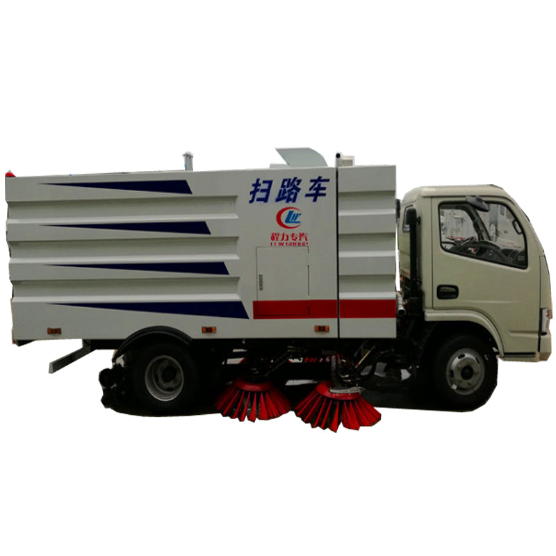 Dongfeng 4x2 подметально-уборочная машина, работающая на дизельном топливе, с бункером для мусора объемом 4 куб. м и баком для воды объемом 2 куб. м.