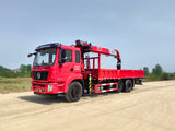 Кран DongFeng с телескопической стрелой и подъемной осью